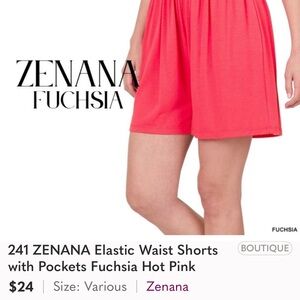 Zenana Outfitters Pink High Waist Shorts